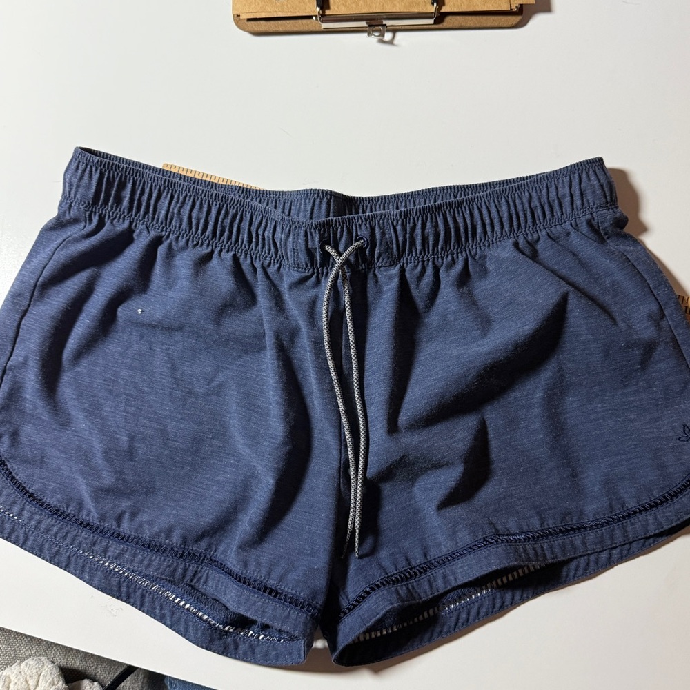 Prana Women's Mariya Pull On Shorts UPF 50+ Navy Blue Drawstring Pocket large